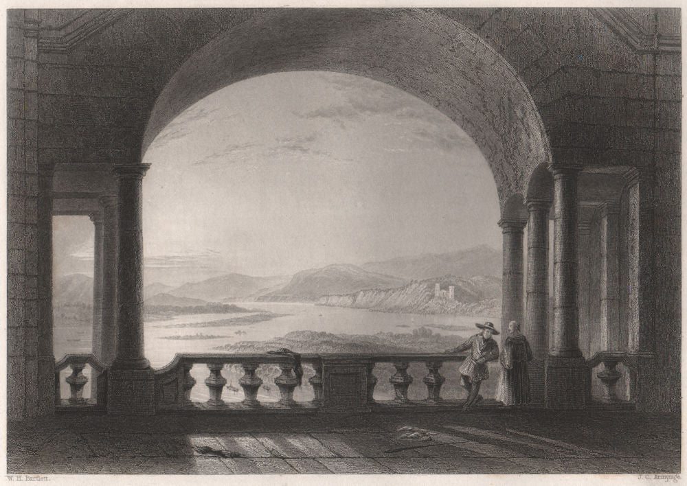 Castle Weiteneck (Schloss Schönbühel), Austria. Danube Donau. BARTLETT 1840